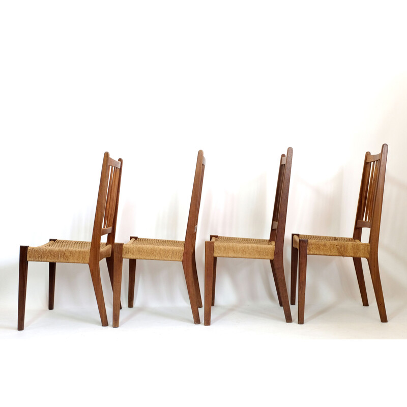 Set of 8 vintage teak and rope chairs by G Plan, 1960s