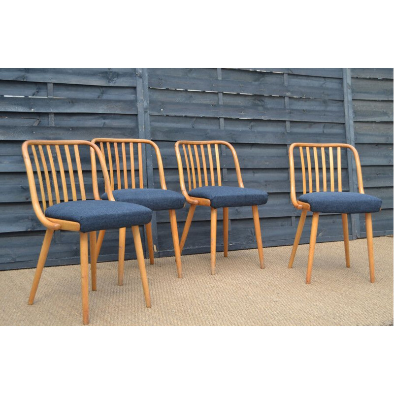 Set of 4 vintage chairs by Antonin Suman for Jitona
