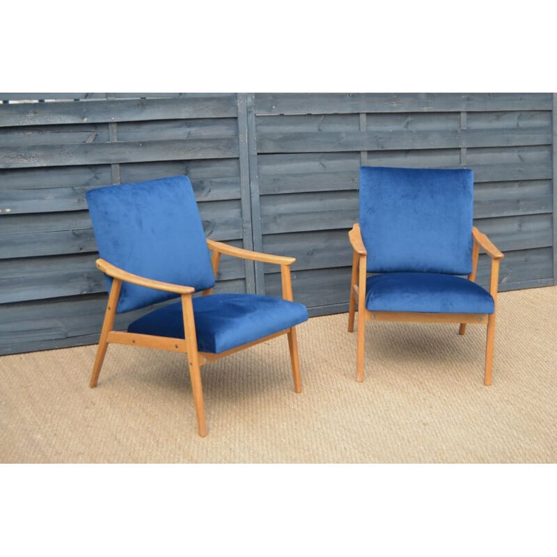 Pair of vintage Czech armchairs