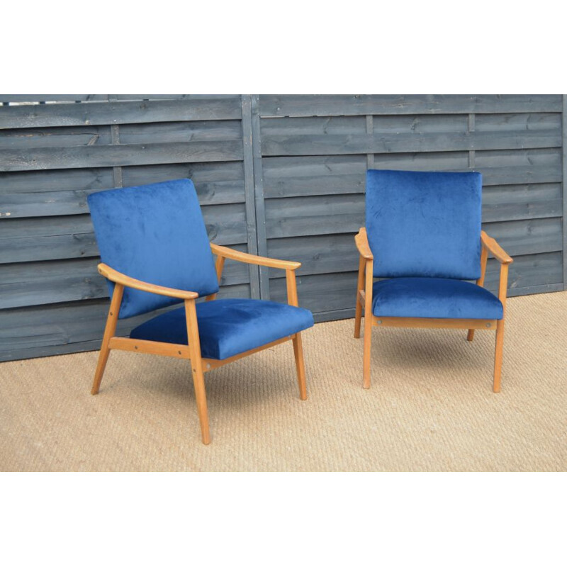 Pair of vintage Czech armchairs