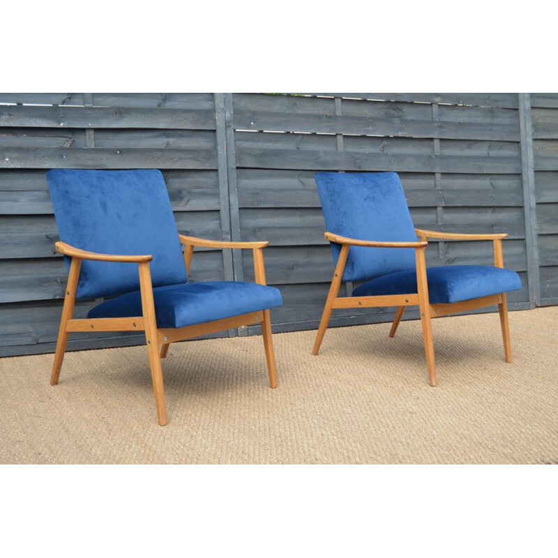 Pair of vintage Czech armchairs