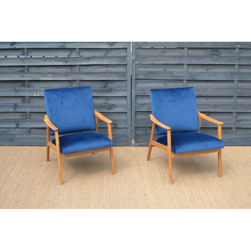 Pair of vintage Czech armchairs