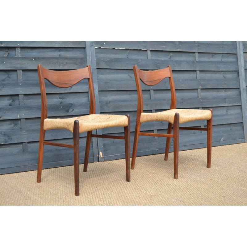 Set of 4 vintage rosewood chairs by Arne Wahl Iversen for Glyngøre Stolefabrik, Denmark