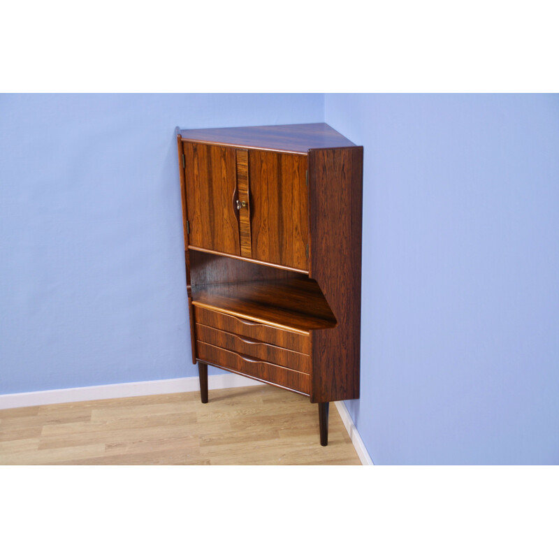 Vintage corner bar cabinet in rosewood, Denmark 1960s