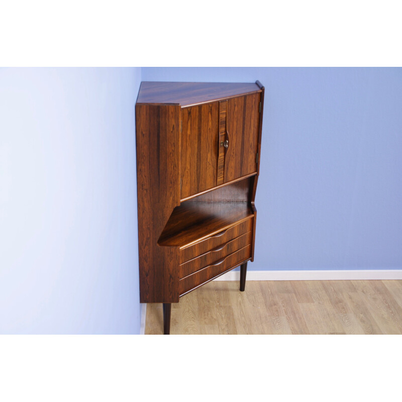 Vintage corner bar cabinet in rosewood, Denmark 1960s