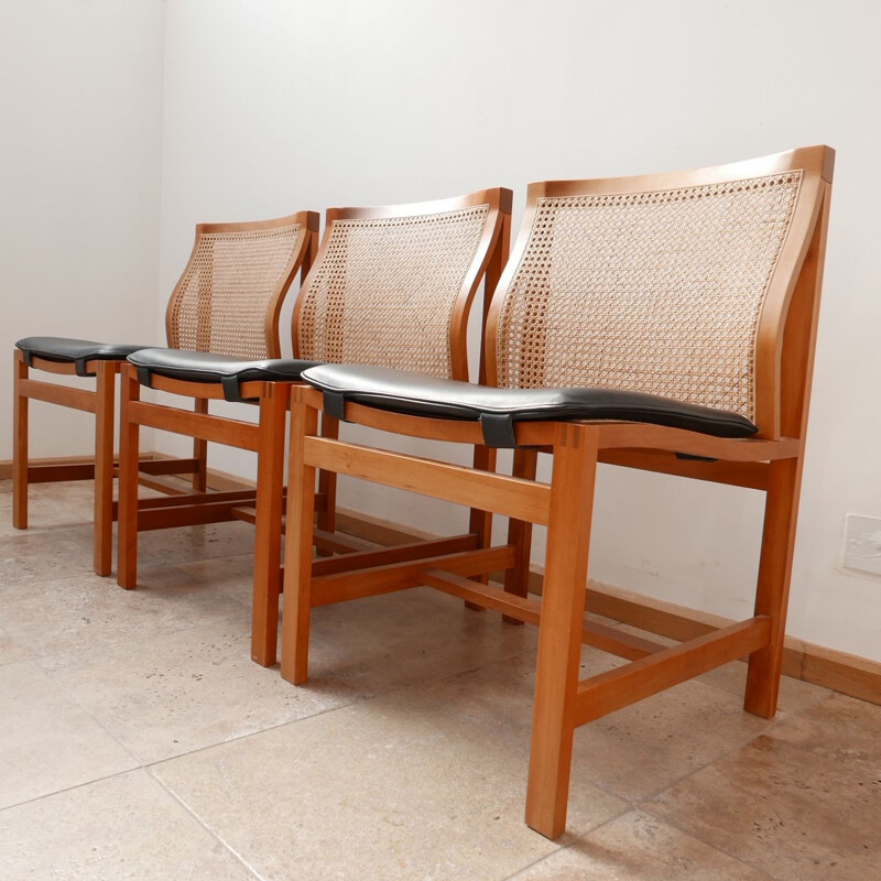 Set of 3 mid-century chairs by Rud Thygesen and Johnny Sørensen, Denmark 1970s