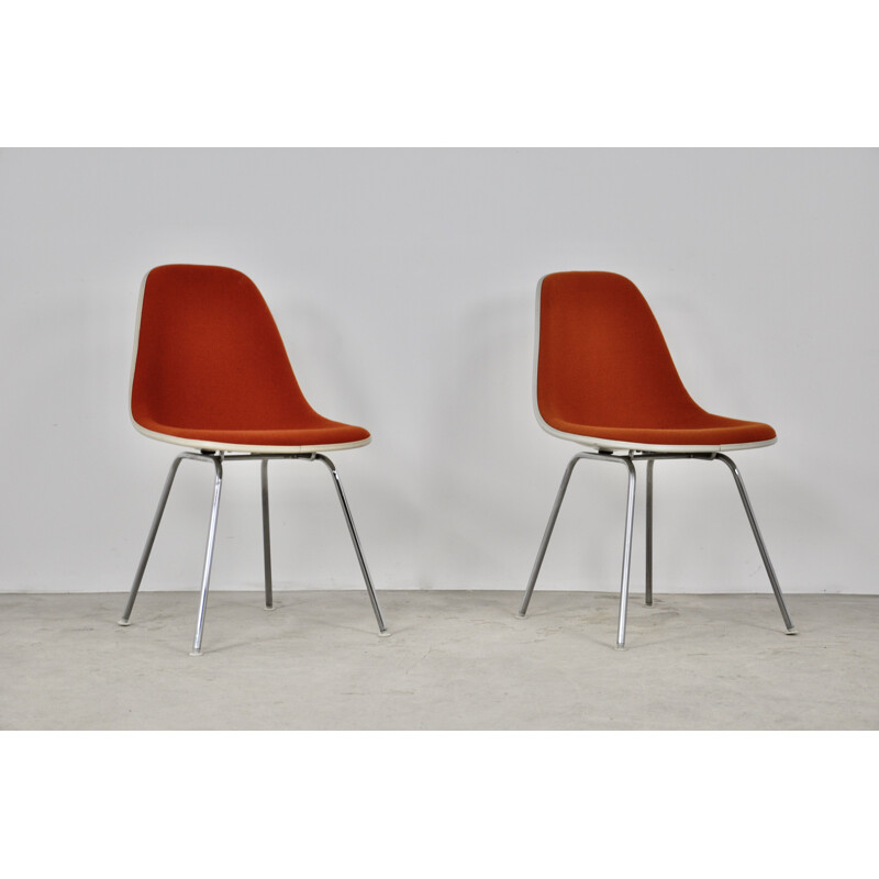 Paar vintage chromen stoelen van Charles en Ray Eames voor Herman Miller, 1960