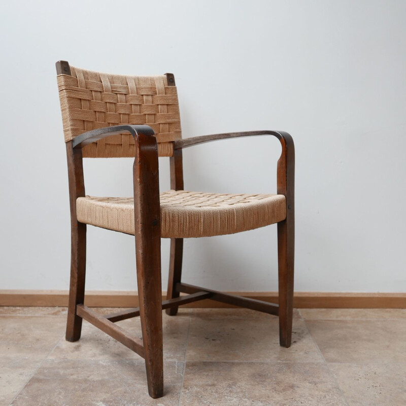 Set of 4 mid-century cord dutch dining chairs, Holland 1960s