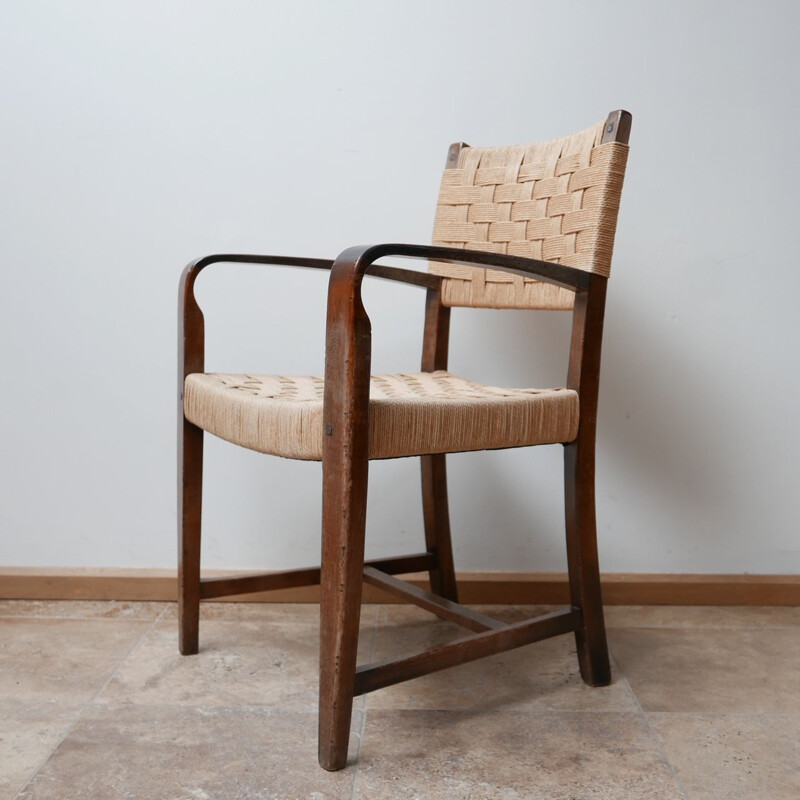 Ensemble de 4 chaises vintage en cordage, Pays-Bas 1960s
