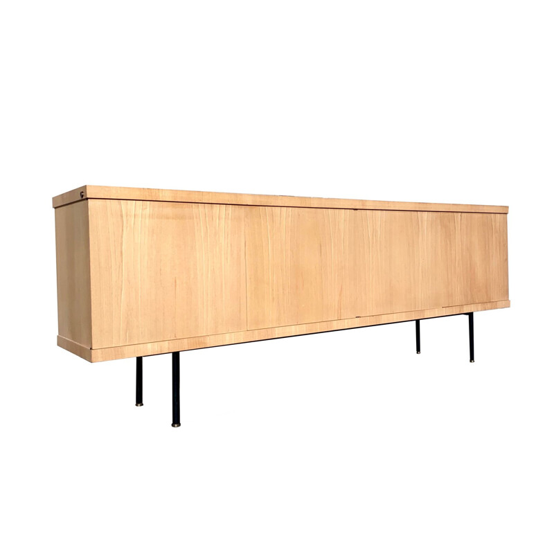 Vintage elm veneer sideboard by Gérard Guermonprez