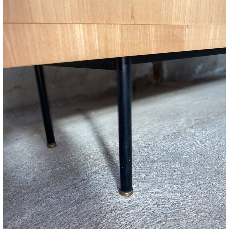 Vintage elm veneer sideboard by Gérard Guermonprez