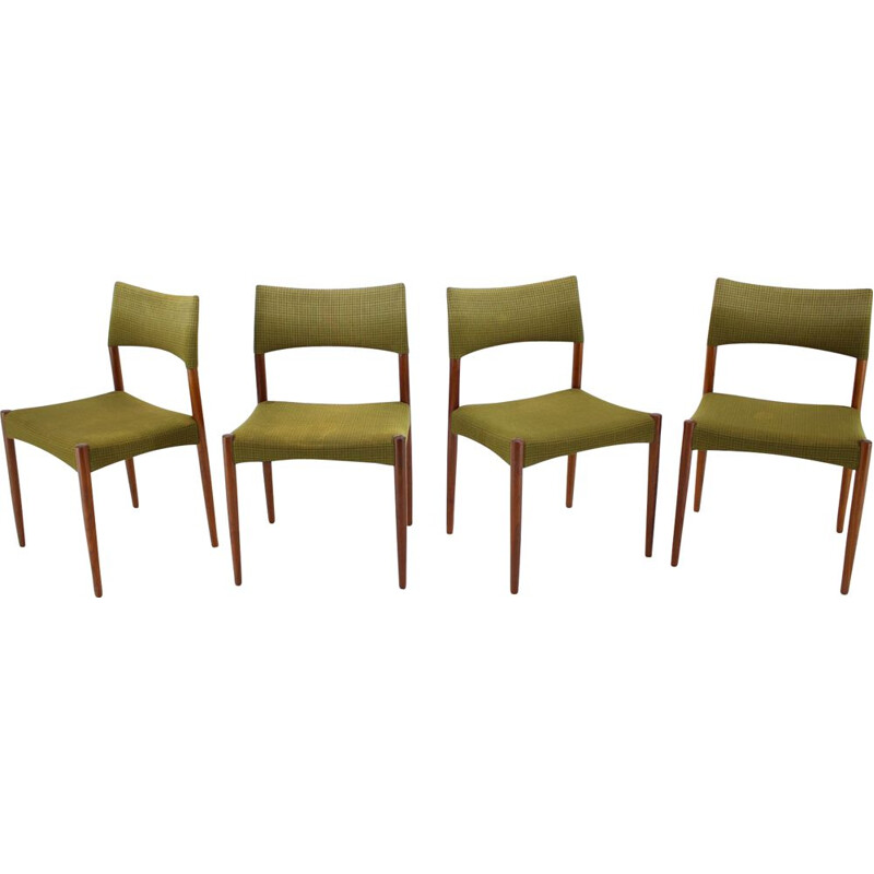 Set of 4 teak dining chairs vintage by Ejner Larsen & Aksel Bender-Madsen, 1960s