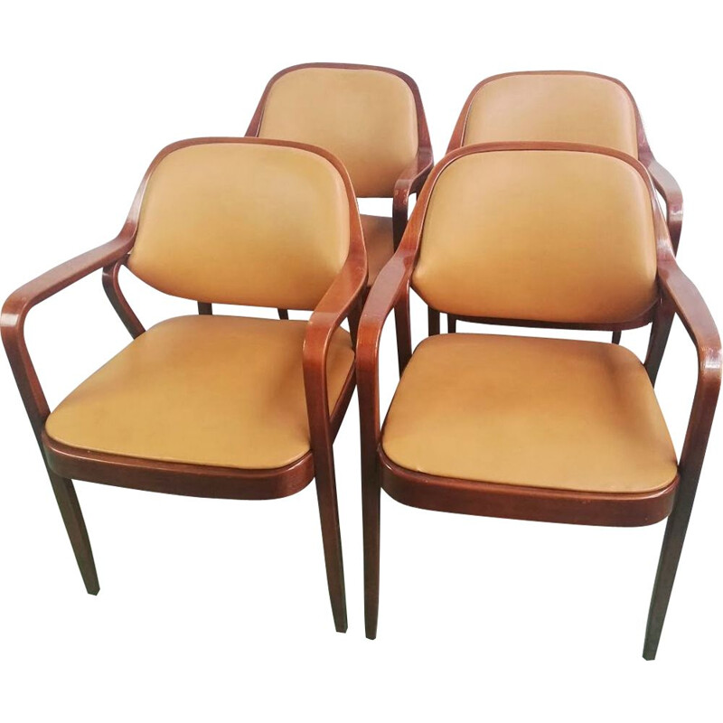 Set of 4 vintage "1105" side chairs by Don Petitt for Knoll