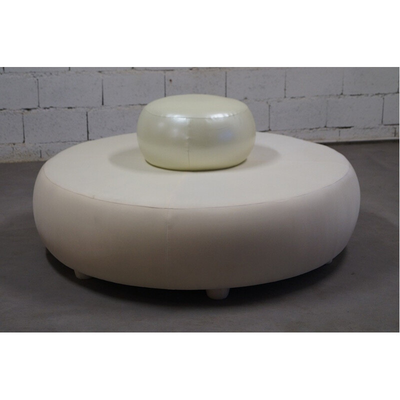 White round booth in leatherette - 1970s