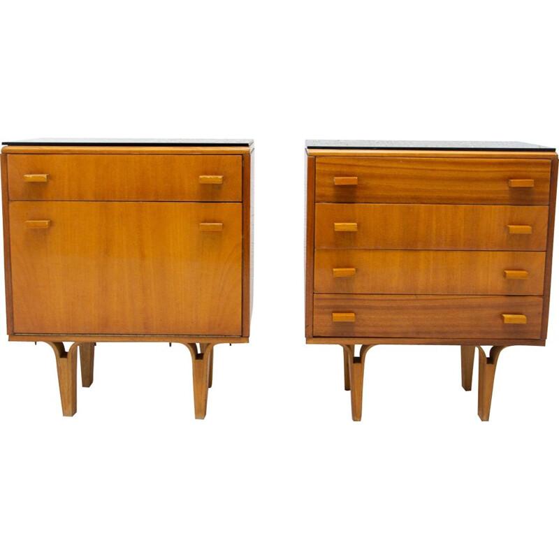 Pair of mid century night stands by Frantisek Mezulanik for Nový Domov, Czechoslovakia 1970s