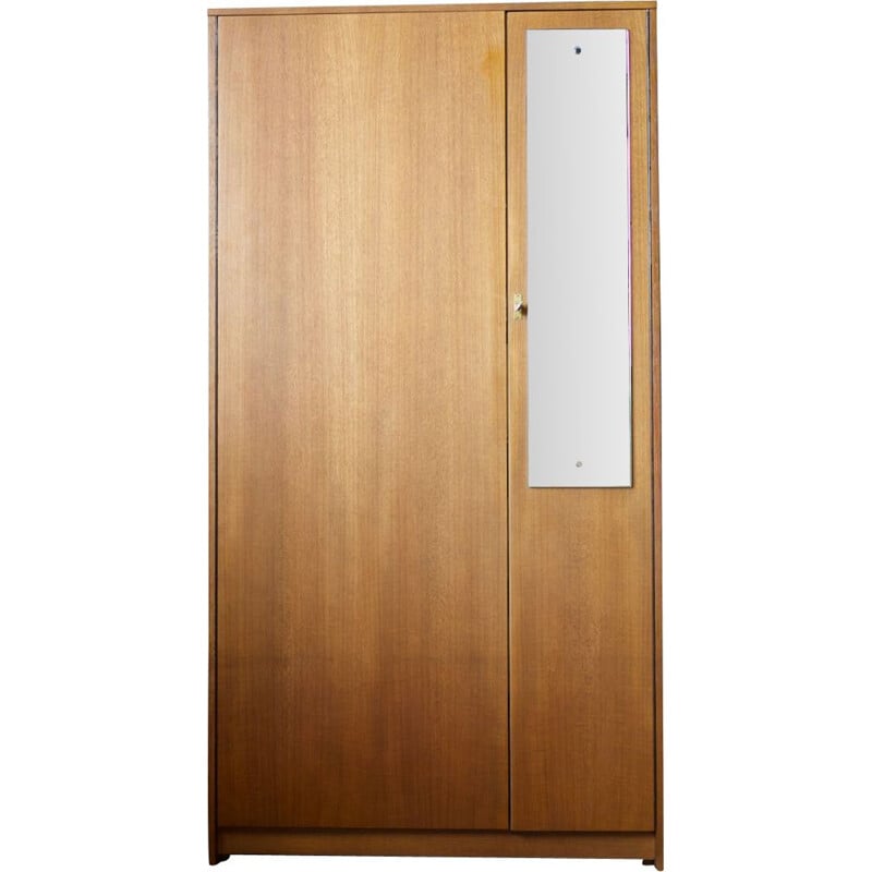 Mid century wardrobe with mirror teak veneer by Avalon