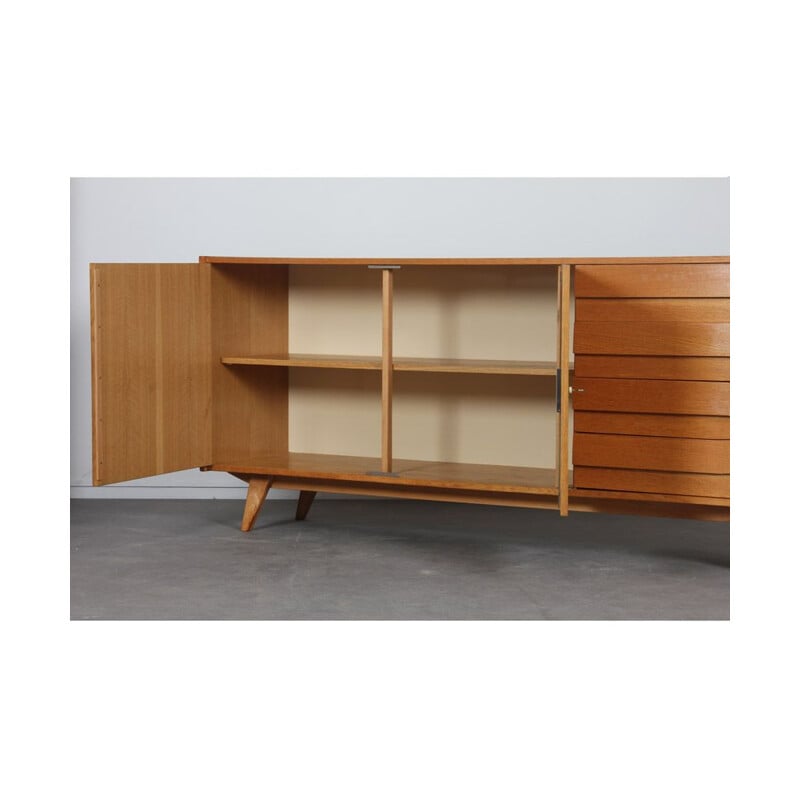 Vintage oak sideboard model U-460 by Jiri Jiroutek for Interier Praha, 1960s