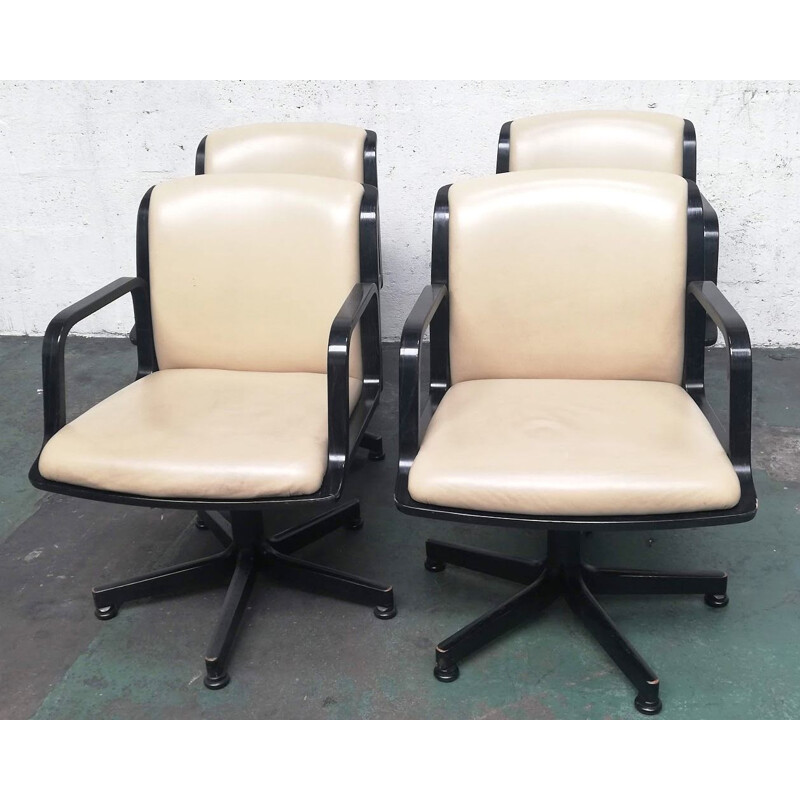 Ensemble de 4 fauteuils de bureau vintage de Comforto