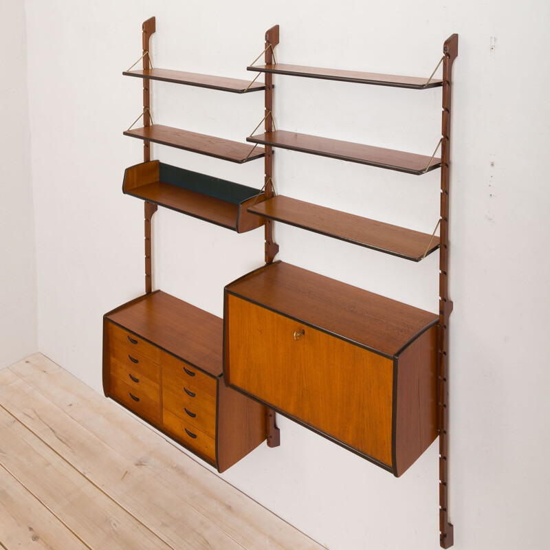 Vintage 2 bay modular Ergo wall unit by John Texmon for Blindheim Møbelfabrikk, Norway 1960s