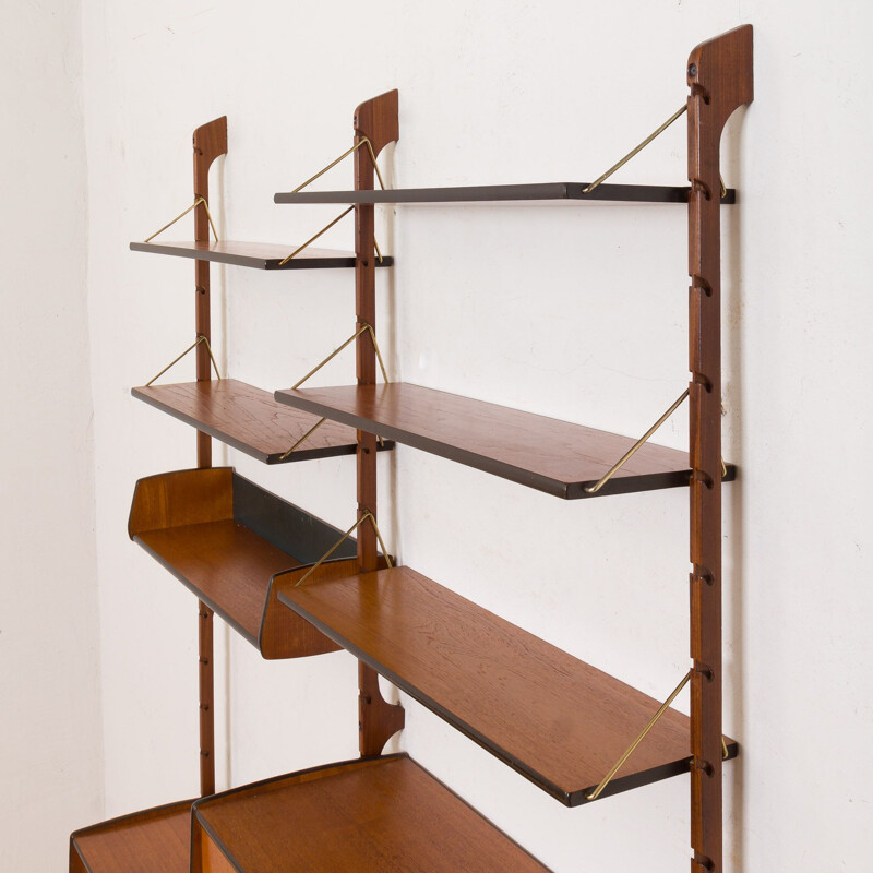 Vintage 2 bay modular Ergo wall unit by John Texmon for Blindheim Møbelfabrikk, Norway 1960s