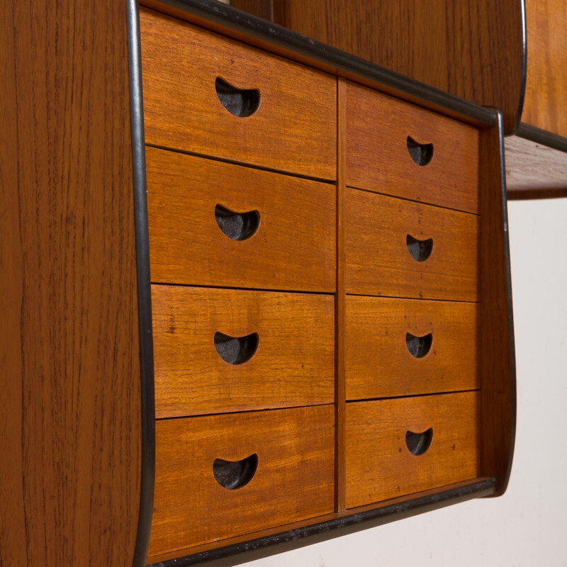 Vintage 2 bay modular Ergo wall unit by John Texmon for Blindheim Møbelfabrikk, Norway 1960s