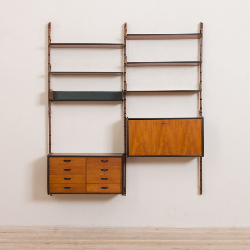 Vintage 2 bay modular Ergo wall unit by John Texmon for Blindheim Møbelfabrikk, Norway 1960s