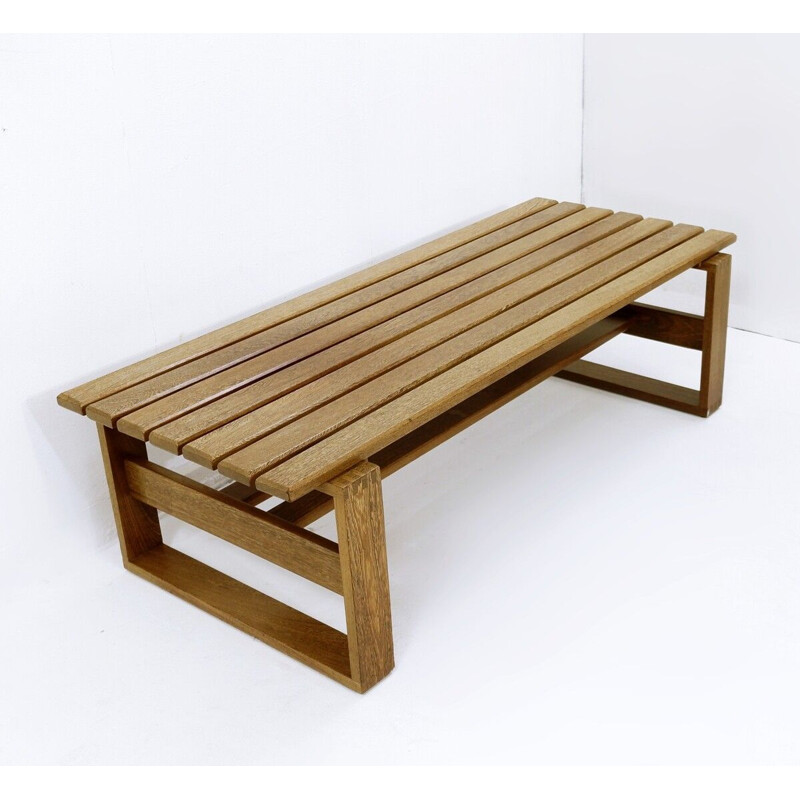 Vintage Wengé slatted bench