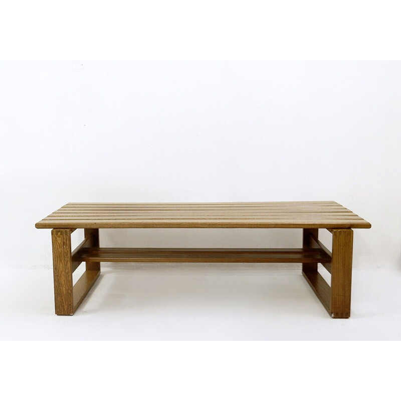 Vintage Wengé slatted bench