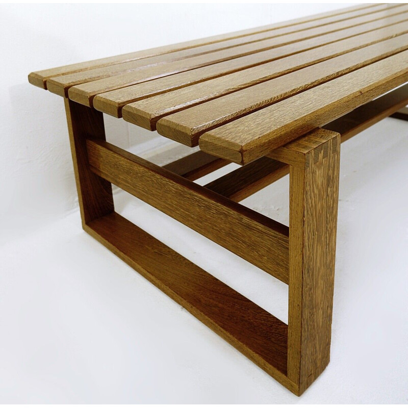 Vintage Wengé slatted bench