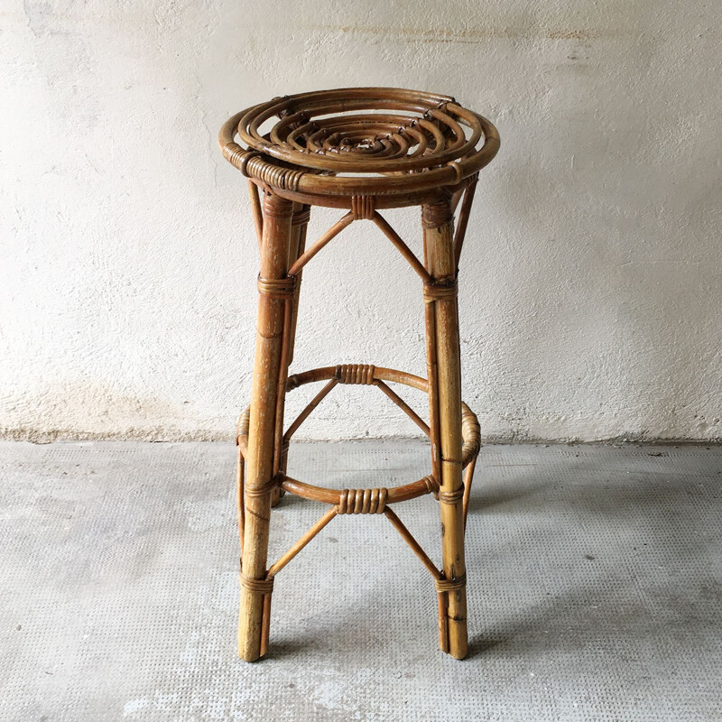 Vintage rattan stool, 1960s