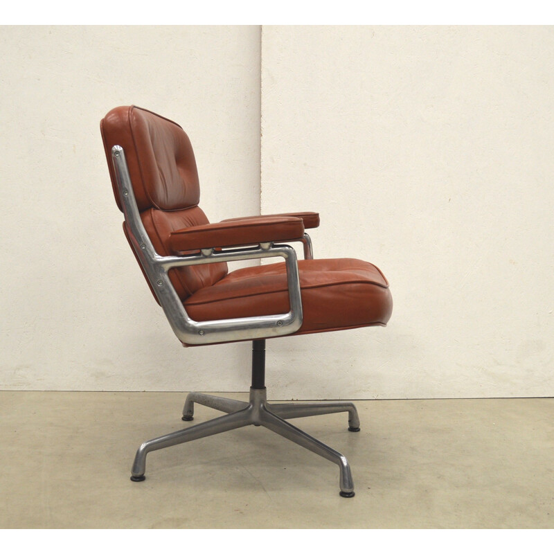 Vintage Cognac ES108 time life lobby chair by Charles Eames for Herman Miller, 1970s