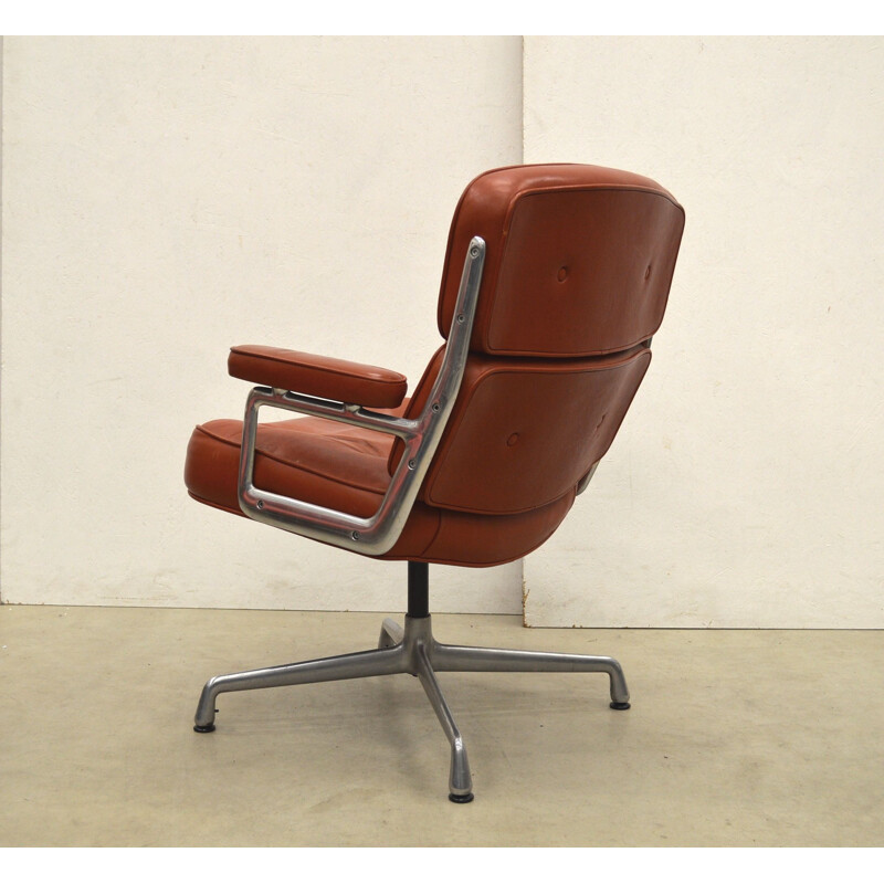 Vintage Cognac ES108 time life lobby chair by Charles Eames for Herman Miller, 1970s