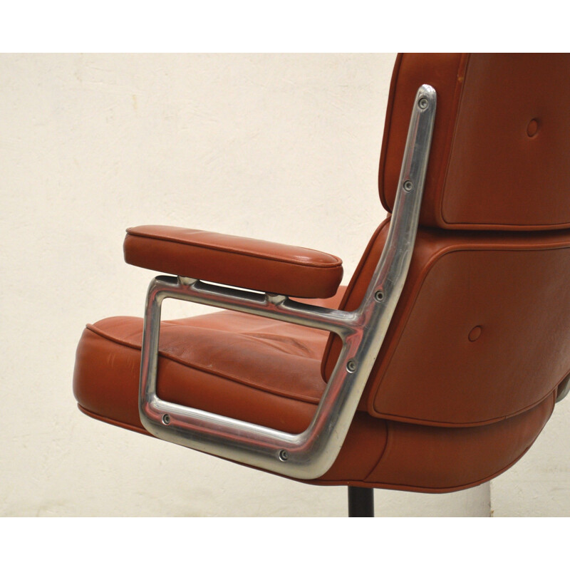 Vintage Cognac ES108 time life lobby chair by Charles Eames for Herman Miller, 1970s