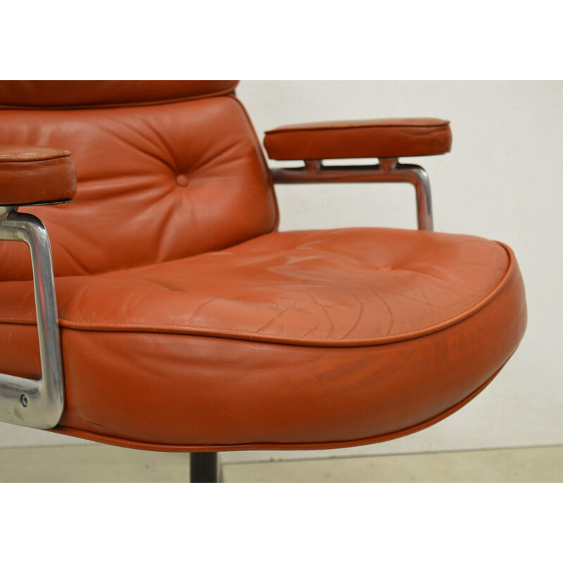 Vintage Cognac ES108 time life lobby chair by Charles Eames for Herman Miller, 1970s