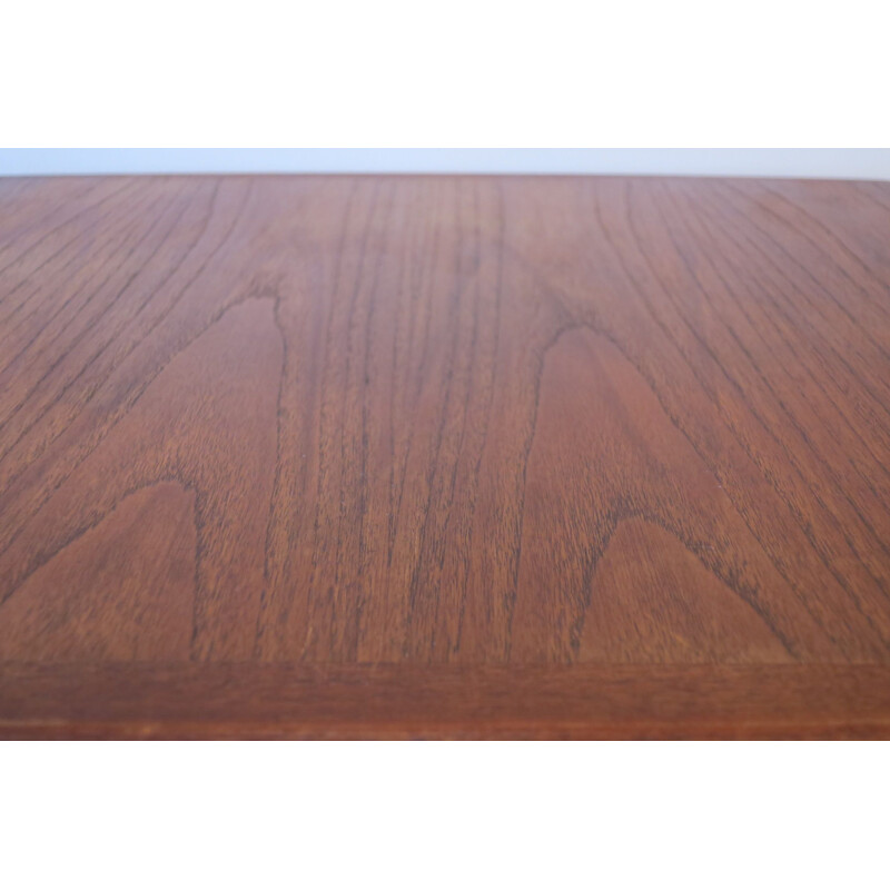 Vintage curved teak square coffee table by Grete Jalk for Glostrup, Denmark 1960s