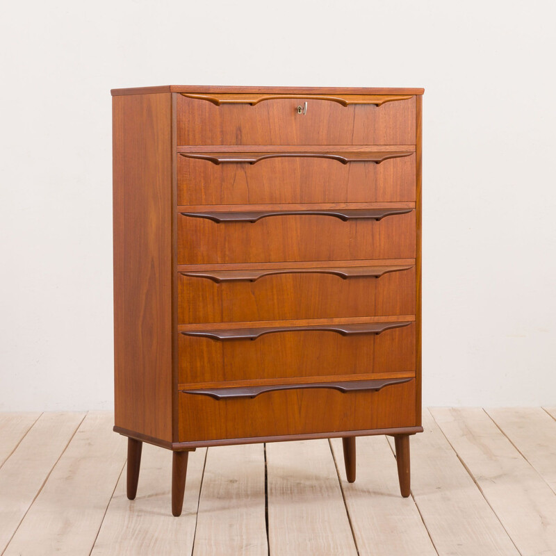 Commode en teck vintage moderne par Klaus Okholm