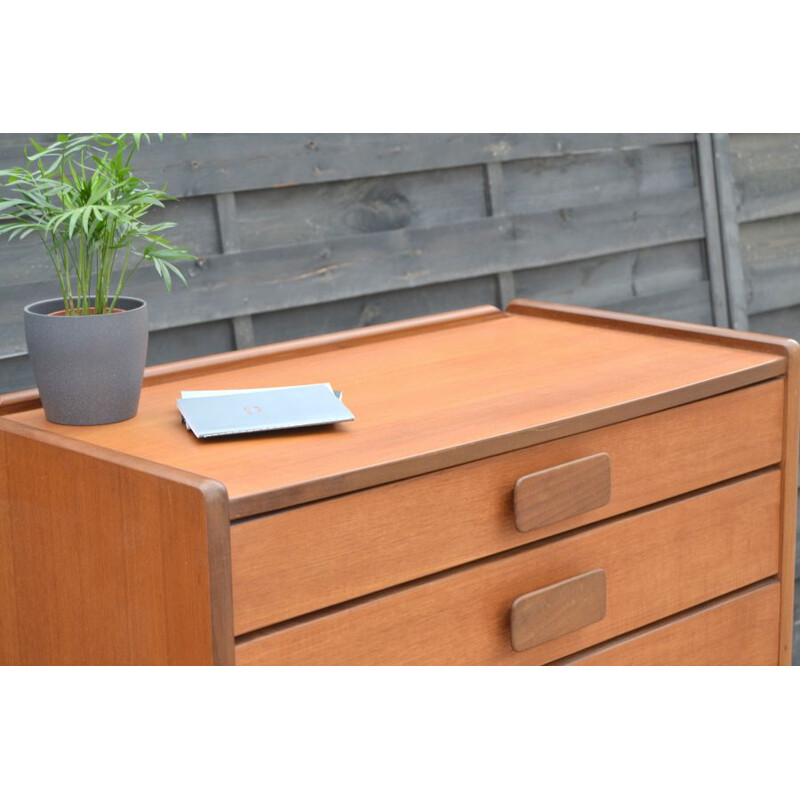 Vintage brown teak chest of drawers by White and Newton