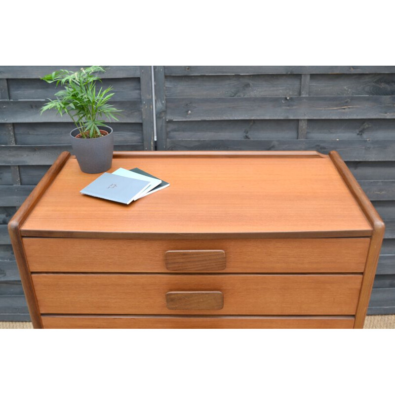 Vintage brown teak chest of drawers by White and Newton