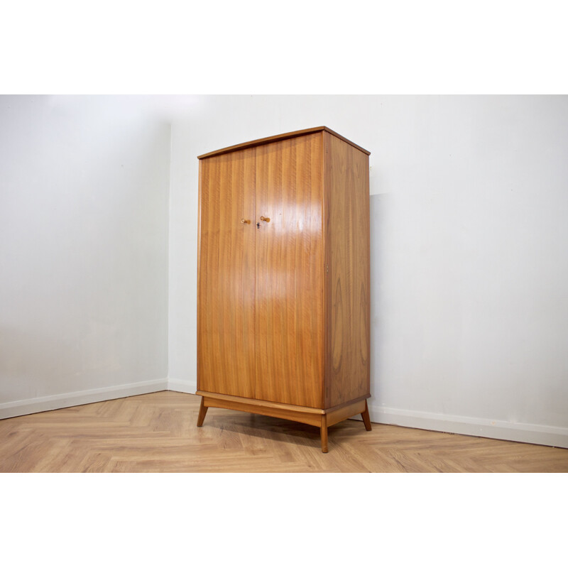 Vintage walnut wardrobe by Alfred Cox for Heal's, 1960s