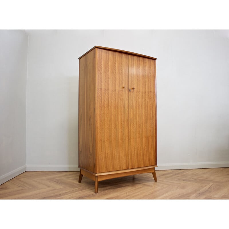 Vintage walnut wardrobe by Alfred Cox for Heal's, 1960s