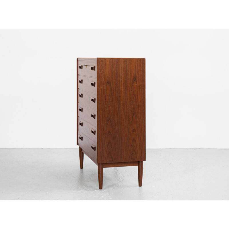Mid century chest of 6 drawers in teak by Brdr. Larsens Møbelfabrik, Denmark 1960s
