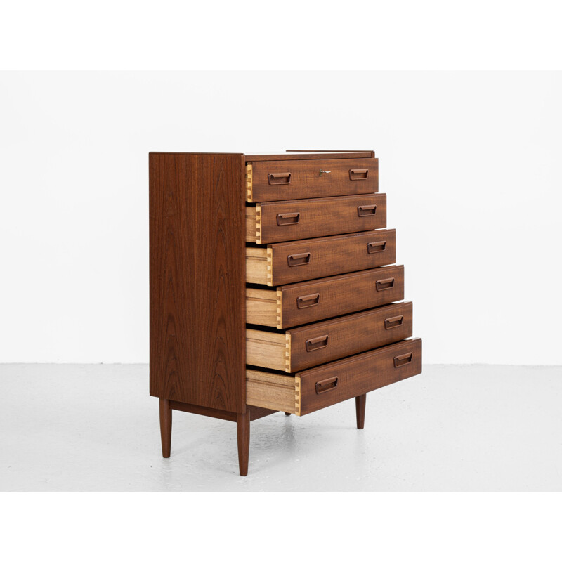Mid century chest of 6 drawers in teak by Brdr. Larsens Møbelfabrik, Denmark 1960s