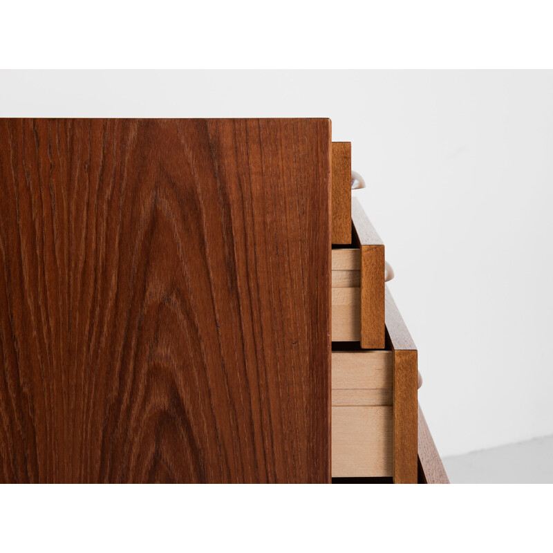 Mid century wider chest of 6 drawers in teak by Johannes Sorth for Nexø, Denmark 1960s