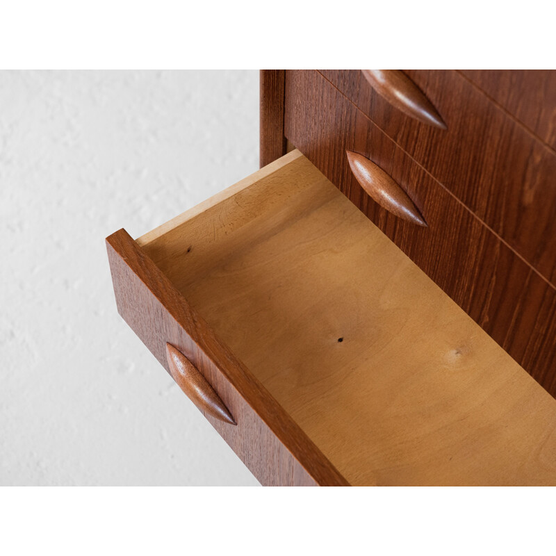 Mid century wider chest of 6 drawers in teak by Johannes Sorth for Nexø, Denmark 1960s