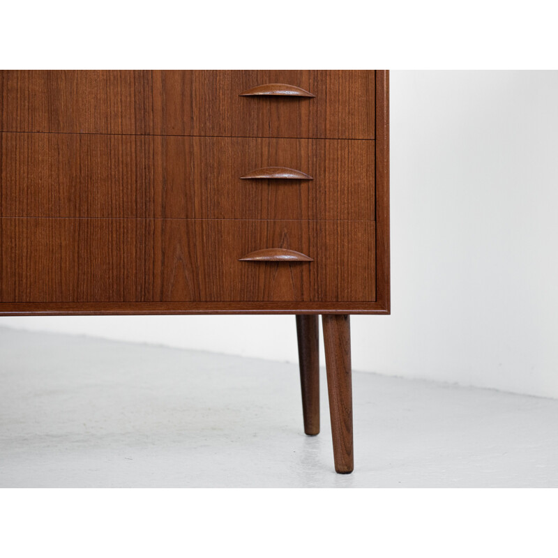 Mid century wider chest of 6 drawers in teak by Johannes Sorth for Nexø, Denmark 1960s