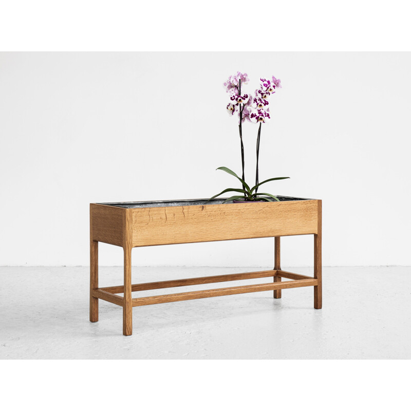 Banco flor vintage de roble de Aksel Kjersgaard, Dinamarca 1960