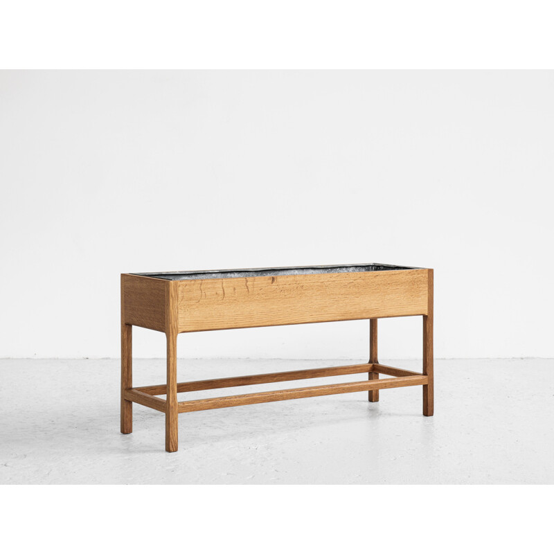 Vintage oak flower bench by Aksel Kjersgaard, Denmark 1960