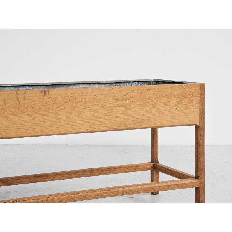 Vintage oak flower bench by Aksel Kjersgaard, Denmark 1960