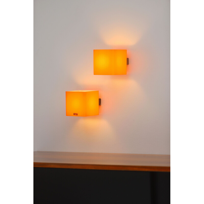 Pair of wall sconces vintage by Vistosi, 1962s