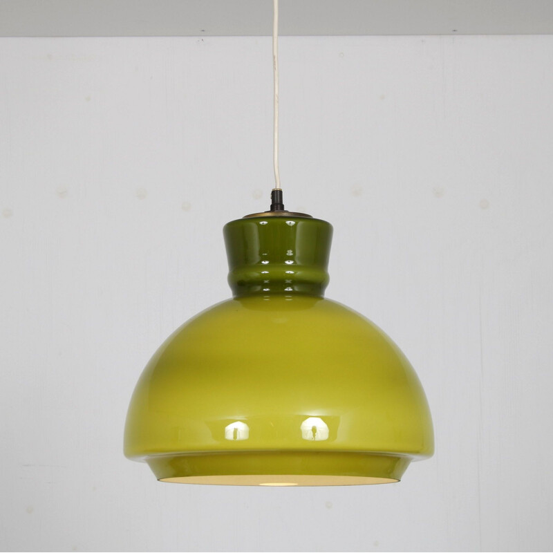 Vintage swedish glass hanging lamp, Denmark 1960s